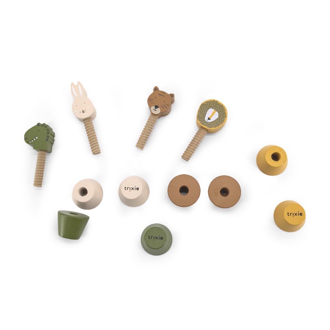 Animales de tornillo de madera 